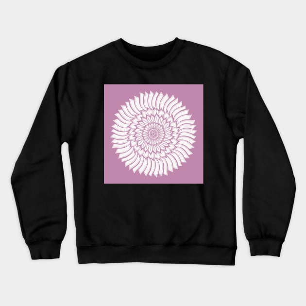 Lovely Lilac Leafy Mandala - Intricate Digital Illustration - Colorful Vibrant and Eye-catching Design for printing on t-shirts, wall art, pillows, phone cases, mugs, tote bags, notebooks and more Crewneck Sweatshirt by cherdoodles